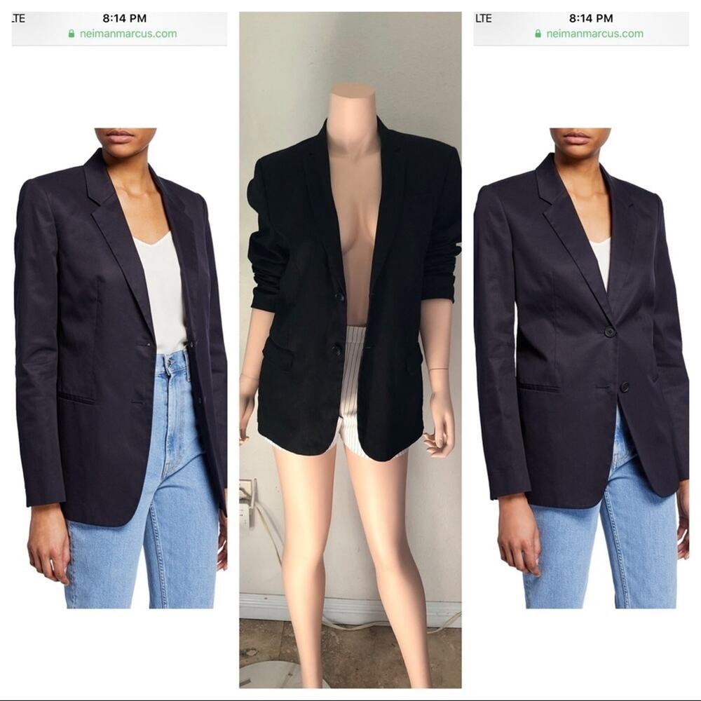 Helmut Lang Womens Oversized Two-Button Blazer Size 38 In Black